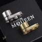 McQueen Double Logo-Engraved Antiqued Ring – MCQ0013