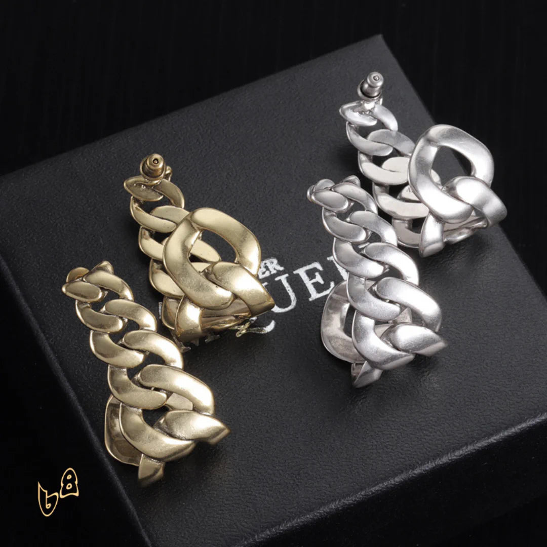McQueen Chain-Shaped Hoop Earrings – MCQ0021