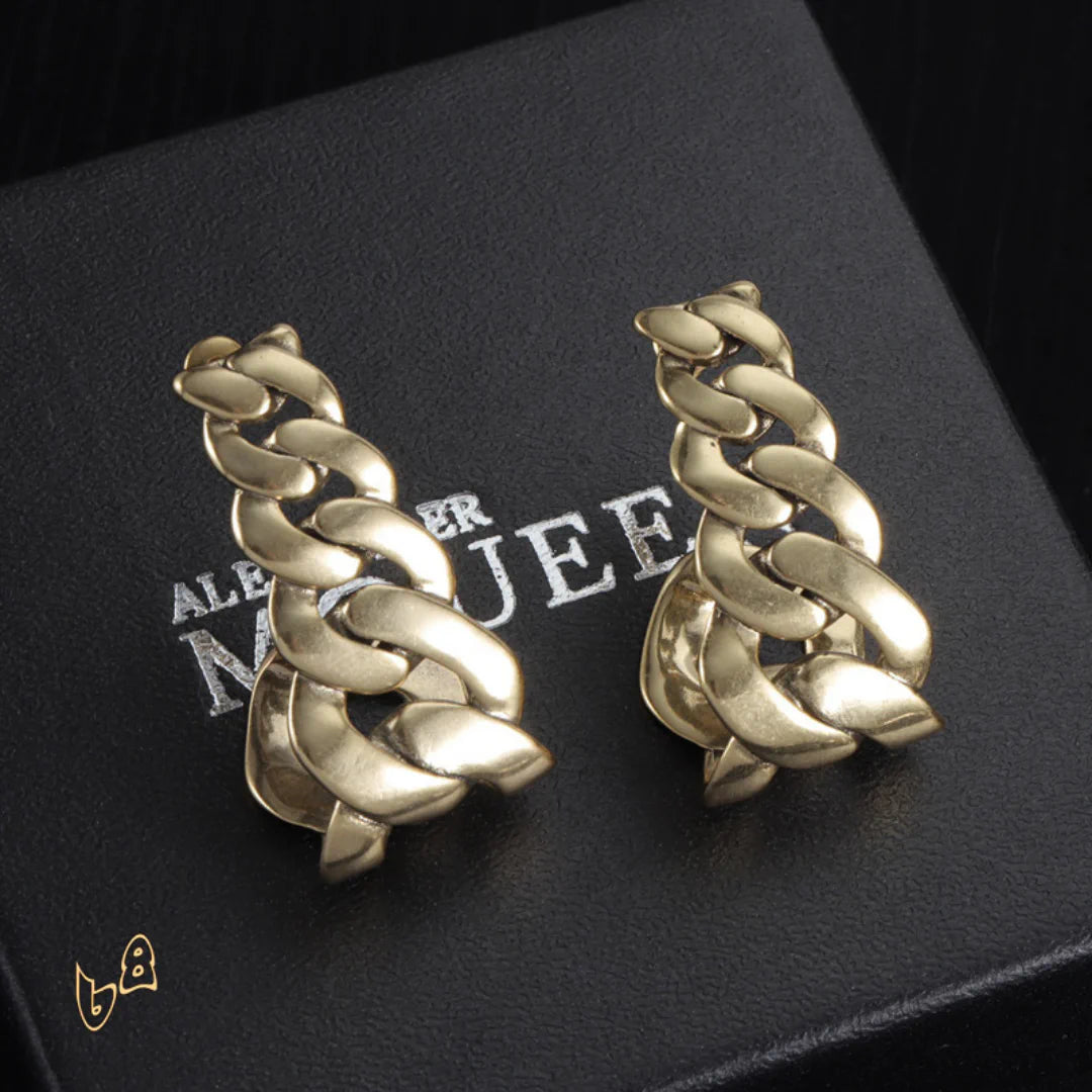 McQueen Chain-Shaped Hoop Earrings – MCQ0021