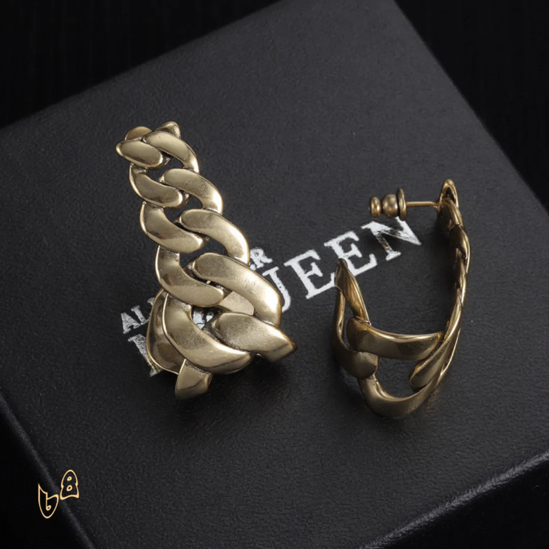McQueen Chain-Shaped Hoop Earrings – MCQ0021