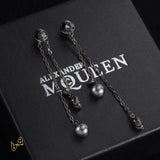 McQueen Silver Chain Skull Drop Earrings – MCQ0022