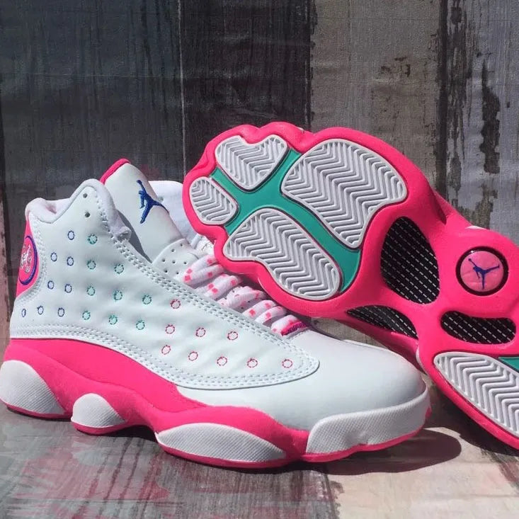 AJ 13 White Pink Blue Shoes Sneakers – nk0001595