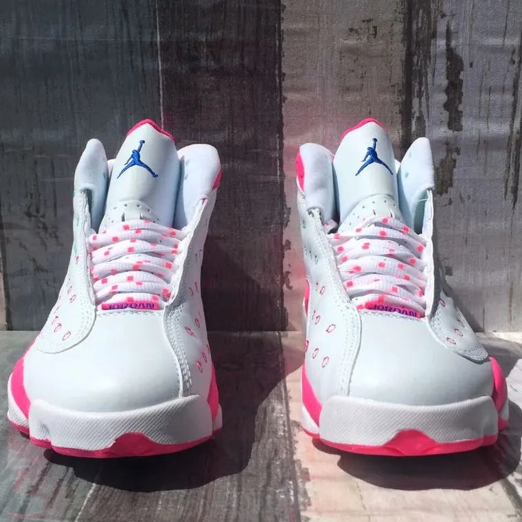 AJ 13 White Pink Blue Shoes Sneakers – nk0001595
