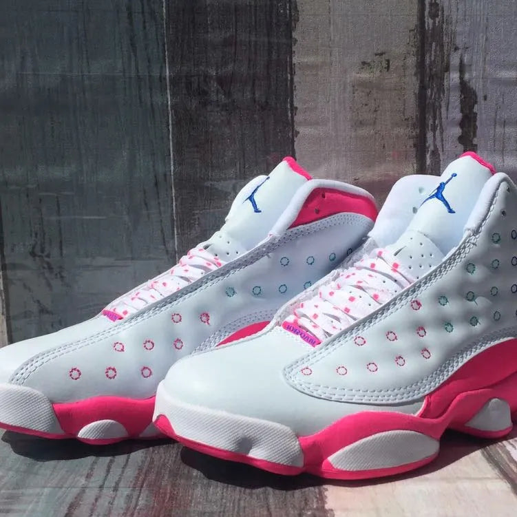 AJ 13 White Pink Blue Shoes Sneakers – nk0001595