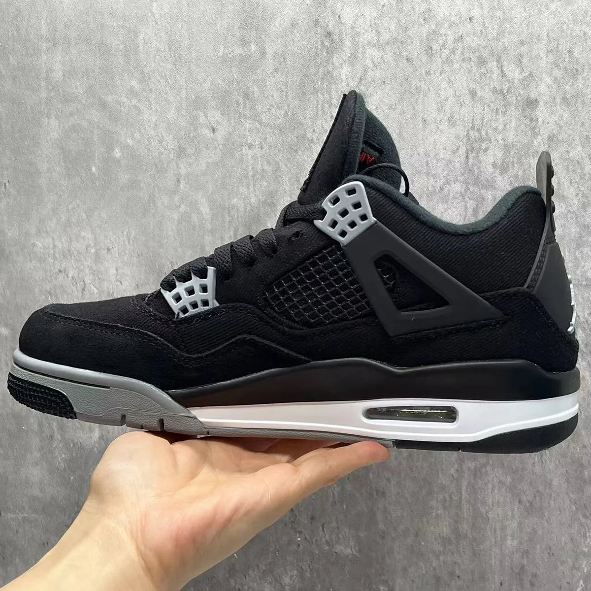 AJ 4 Retro Black Canvas Shoes Sneakers – nk0002275