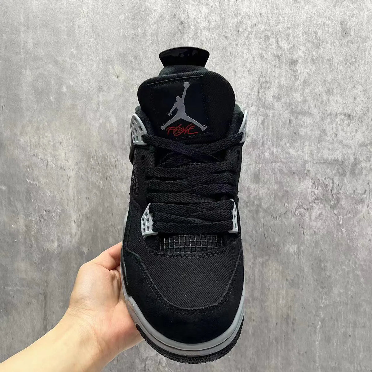 AJ 4 Retro Black Canvas Shoes Sneakers – nk0002275