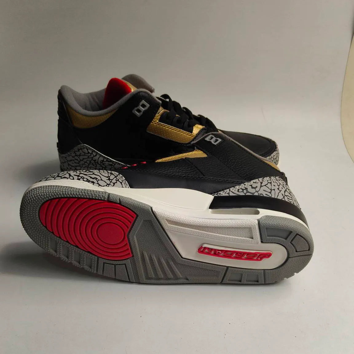 AJ 3 Black Gold Shoes Sneakers – nk0002295