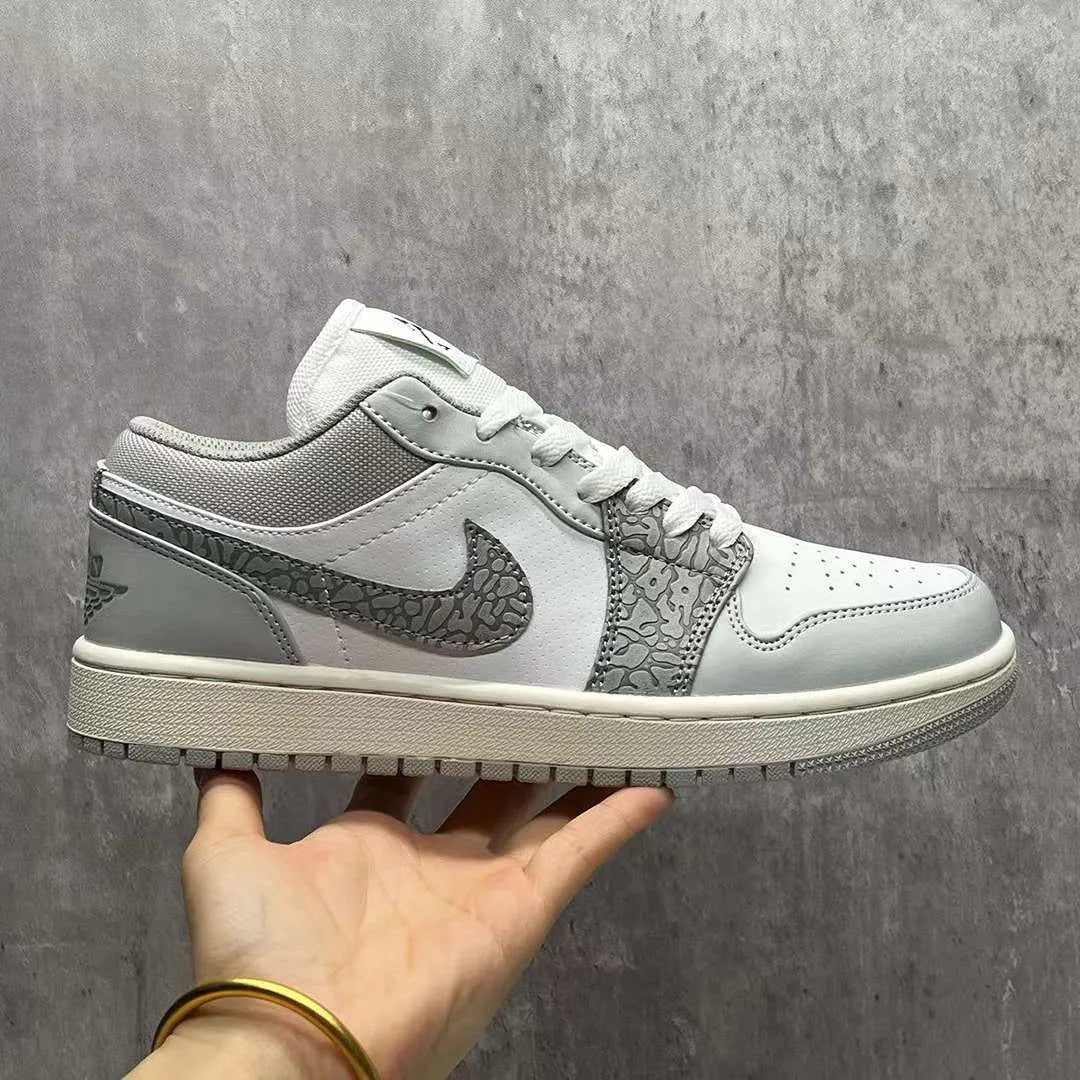 AJ 1 Low PRM Grey Elephant Print Shoes Sneakers – nk0002441