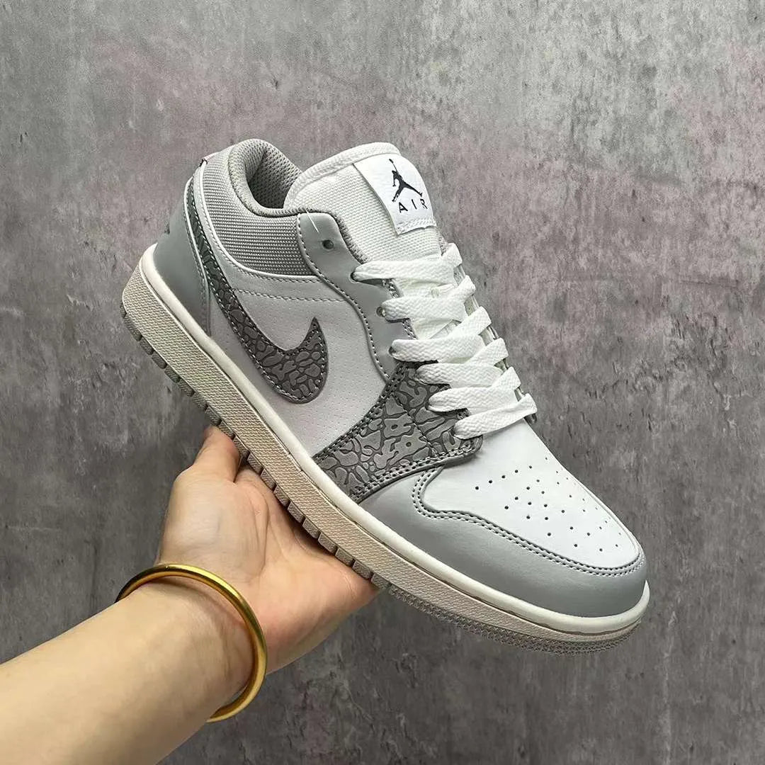 AJ 1 Low PRM Grey Elephant Print Shoes Sneakers – nk0002441