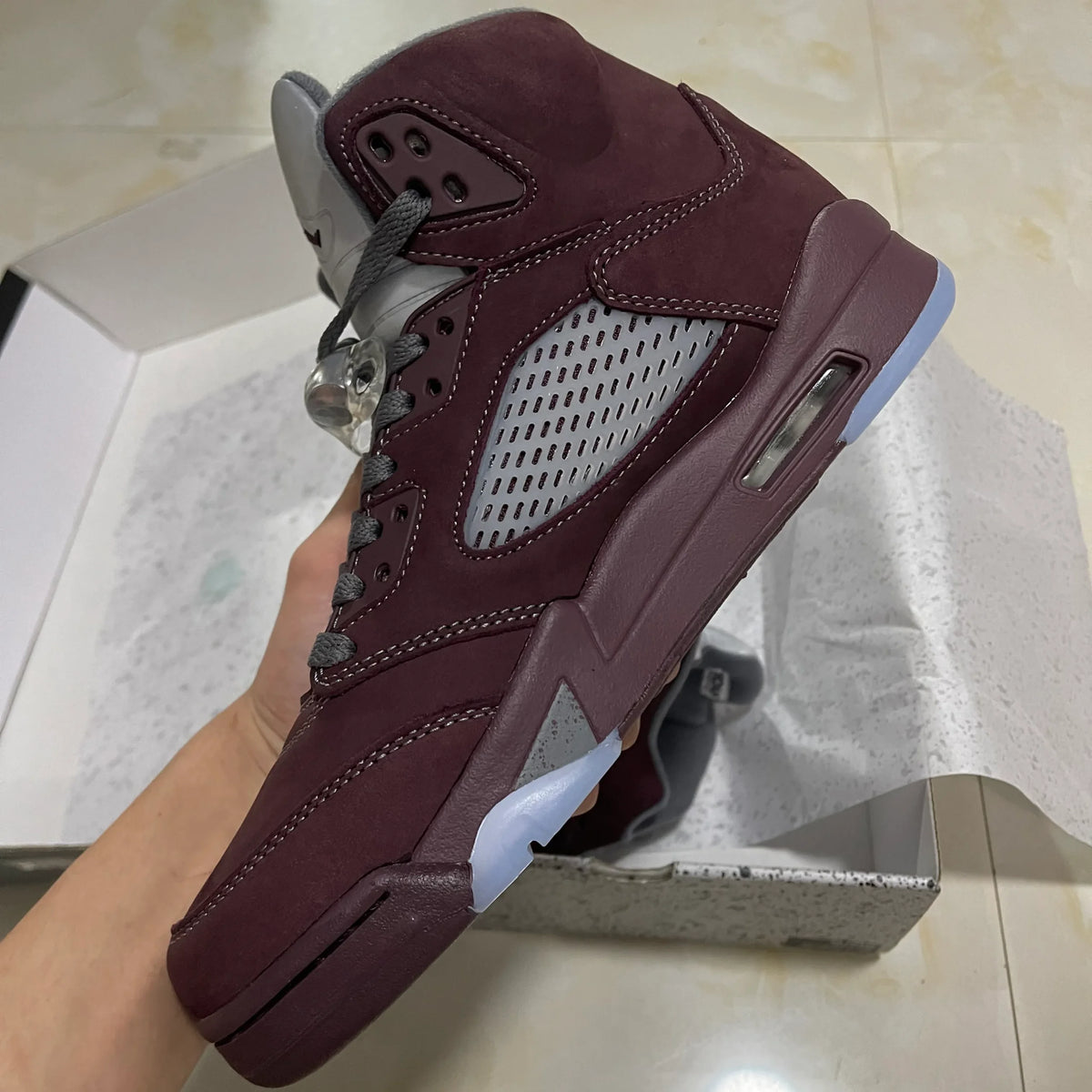 AJ 5 Burgundy Shoes Sneakers – nk0003082