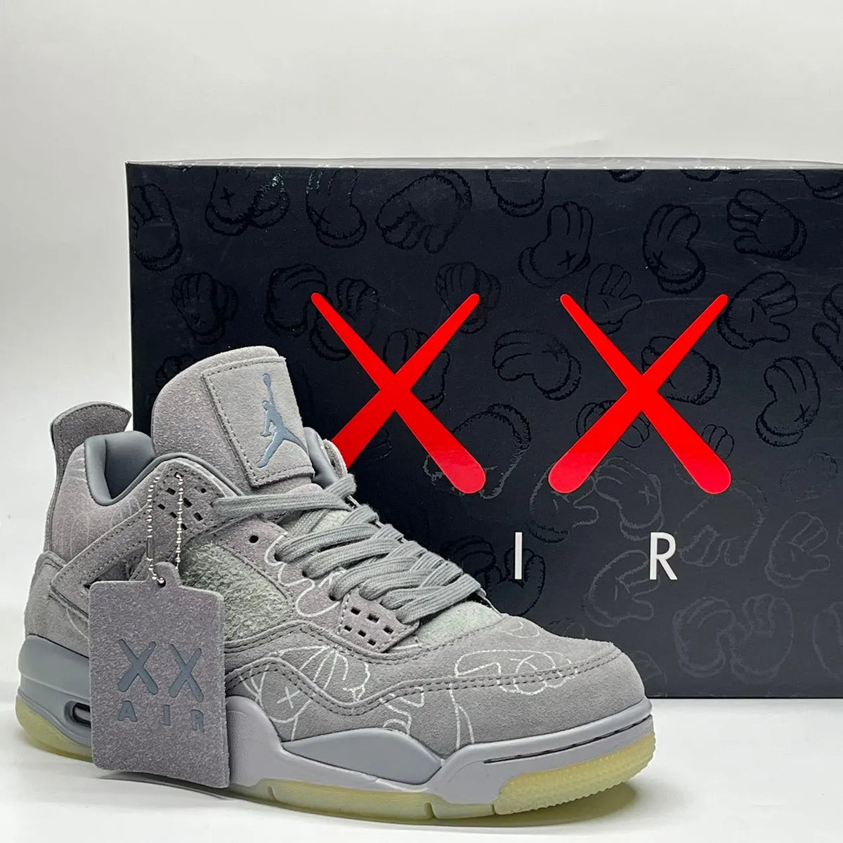 KAWS x AJ 4 Cool Grey Shoes Sneakers – nk0003104