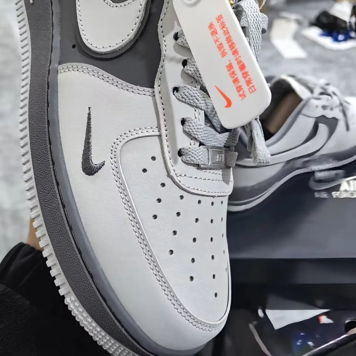 AF 1 Double White Grey Shadow Shoes Sneakers – nk0004064