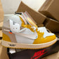 OW x AJ 1 High OG Canary Shoes Sneakers – nk0004117