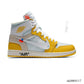 OW x AJ 1 High OG Canary Shoes Sneakers – nk0004117