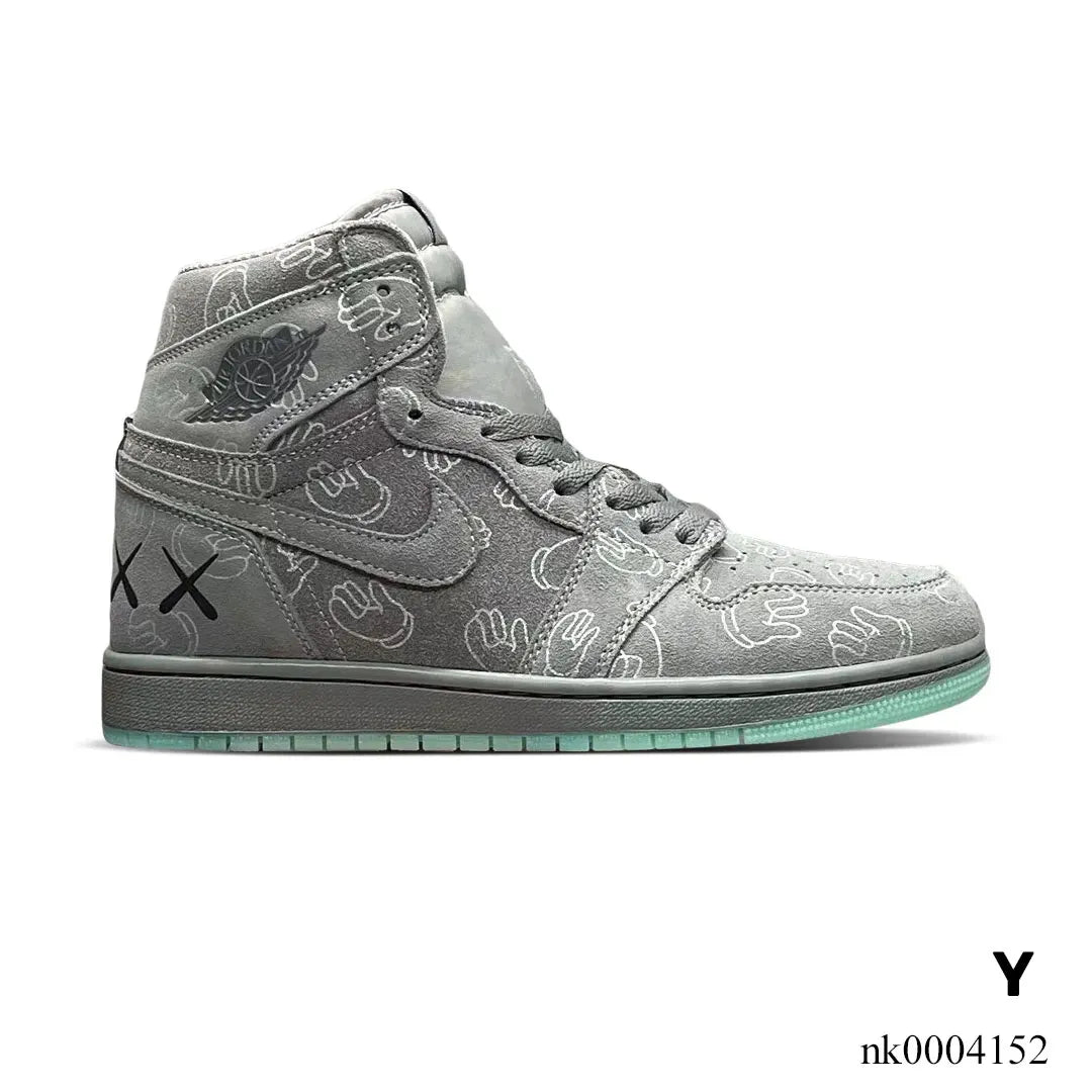KAWS x AJ 1 High Cool Grey Shoes Sneakers – nk0004152