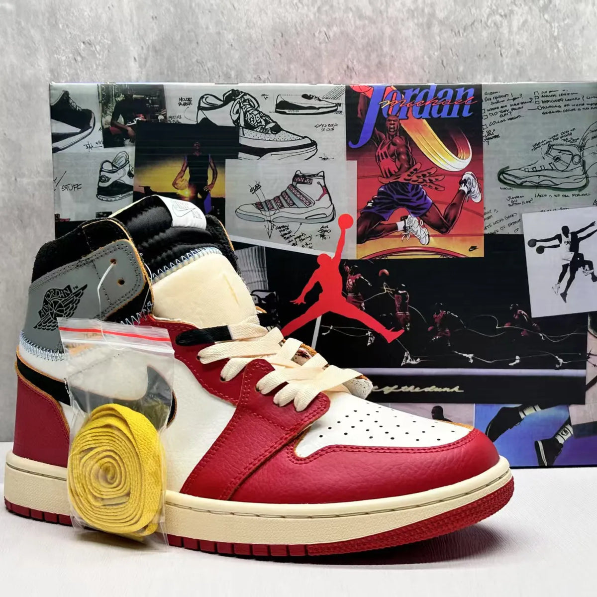 Union LA x AJ 1 High OG Chicago Shoes Sneakers – nk0004196