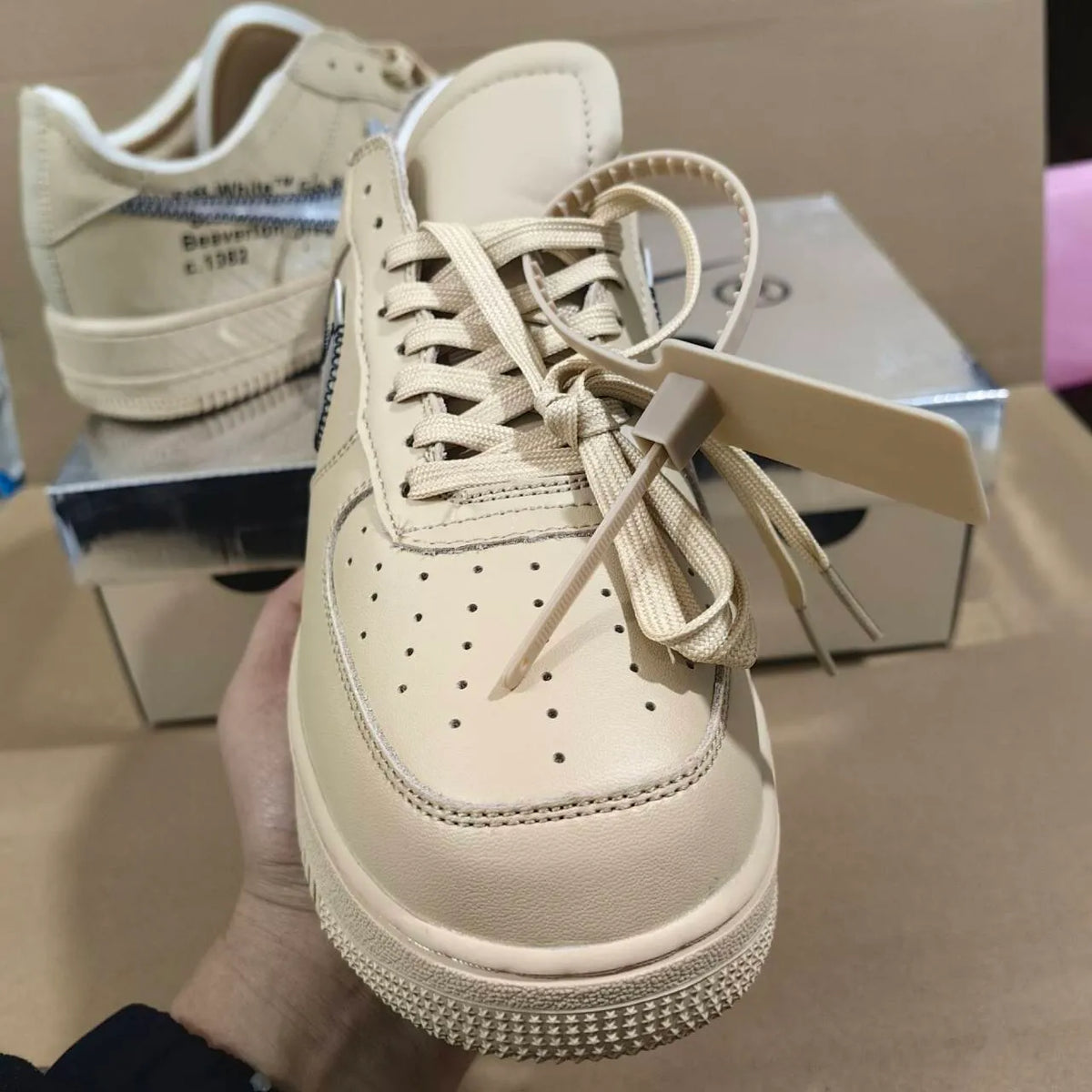 OW x AF 1 Low Sesame Shoes Sneakers – nk0004452