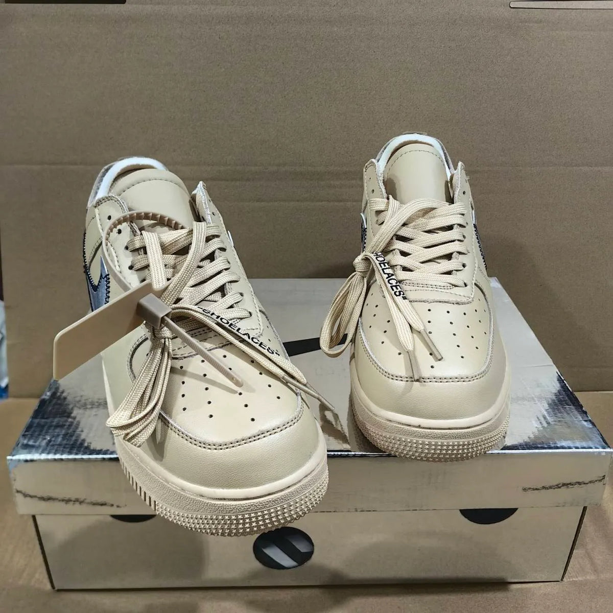 OW x AF 1 Low Sesame Shoes Sneakers – nk0004452