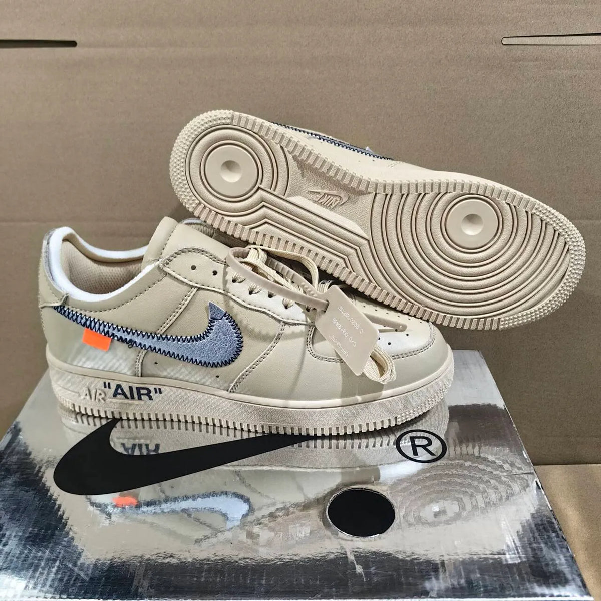 OW x AF 1 Low Sesame Shoes Sneakers – nk0004452