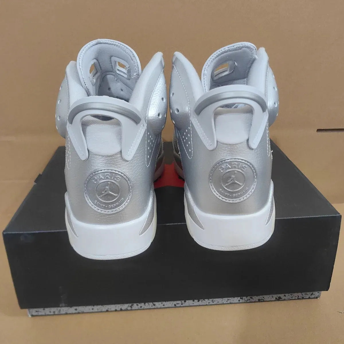 PSG x AJ 6 Metallic Silver Shoes Sneaker – nk0004782