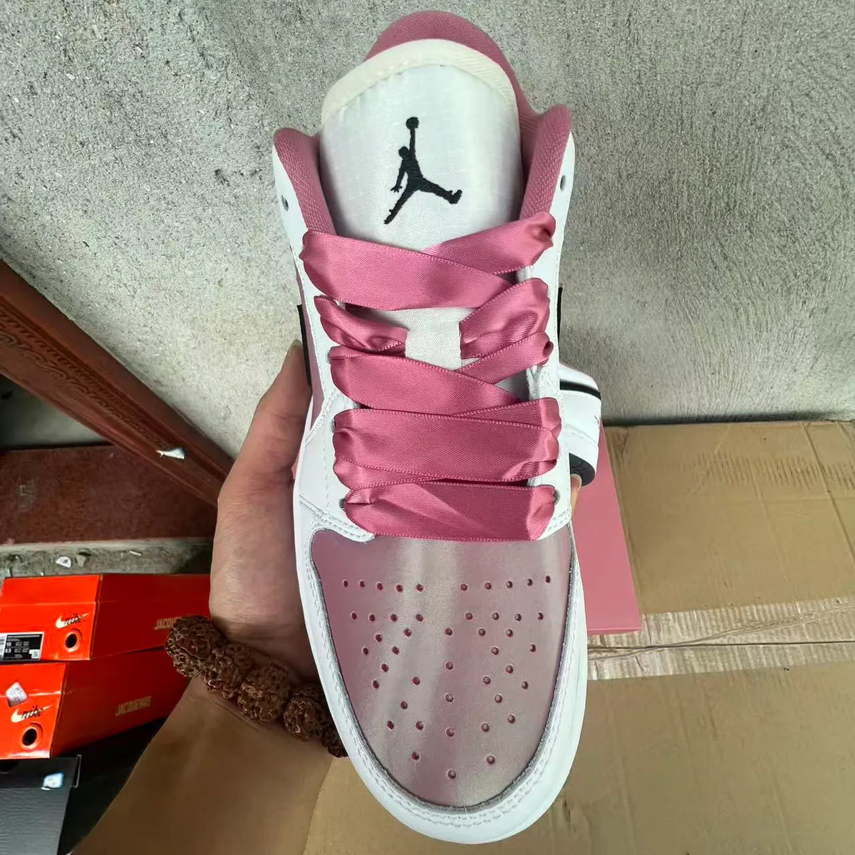 AJ 1 Low SE White Black Desert Berry Shoes Sneakers – nk0005310