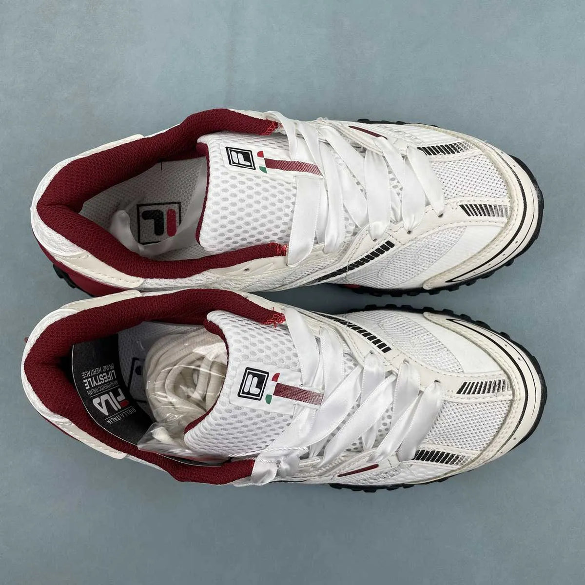 FL Echappe 2 White and Wine-Red Shoes Sneakers – nk0005392