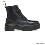 DM Molly Leather Platform Boots in Black Buttero Shoes Sneakers – nk0005494