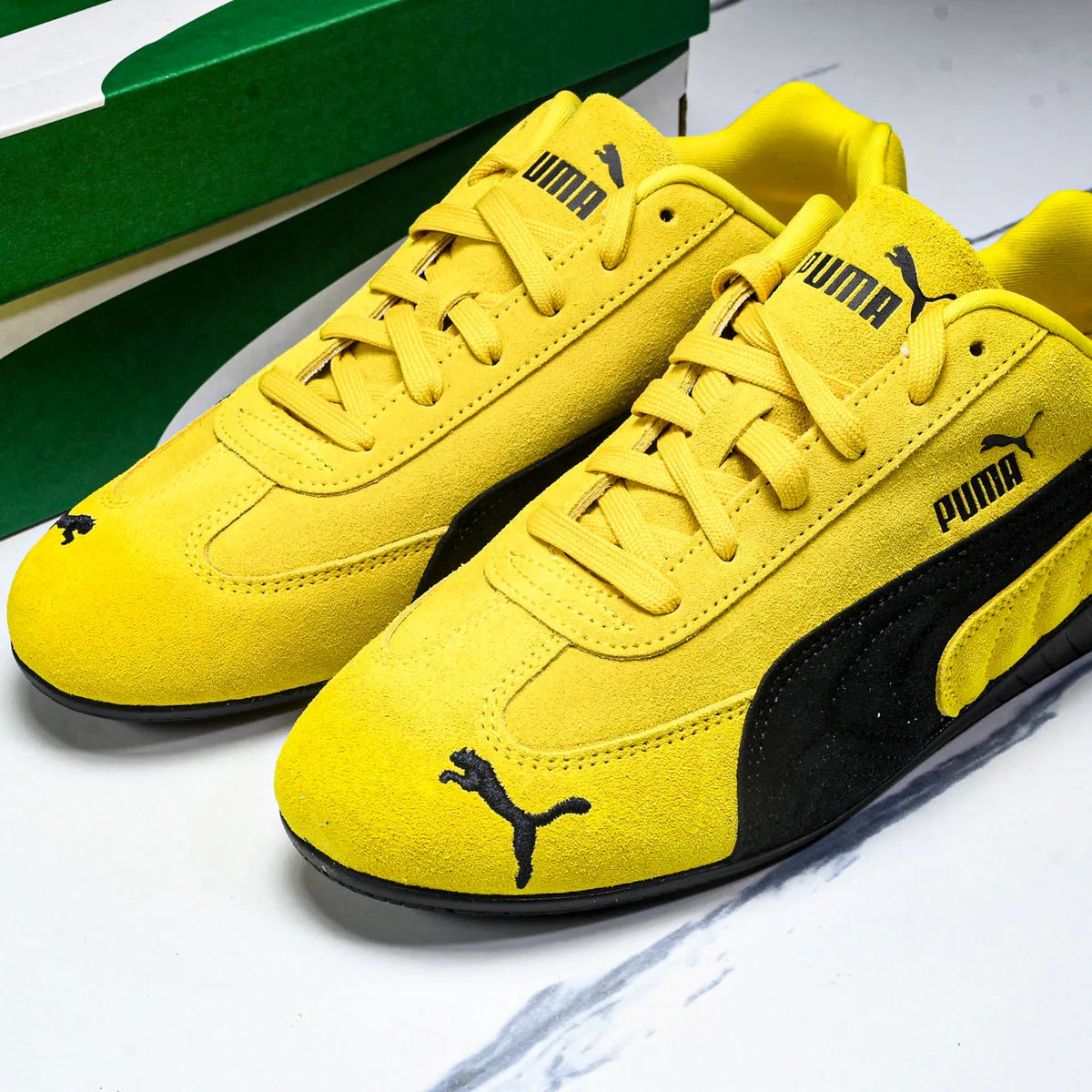 PM Speedcat OG Pelé Yellow Black Shoes Sneakers – pm0000016